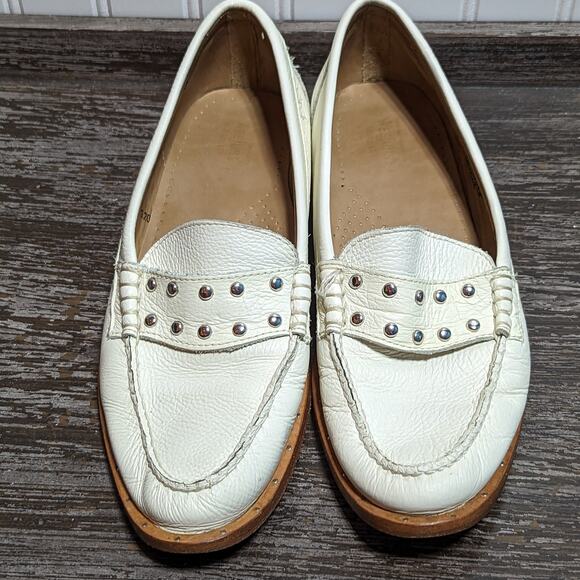 Weejuns Women's Cream White Leather Slip On Comfort Loafer Size 8 M - Picture 2 of 6